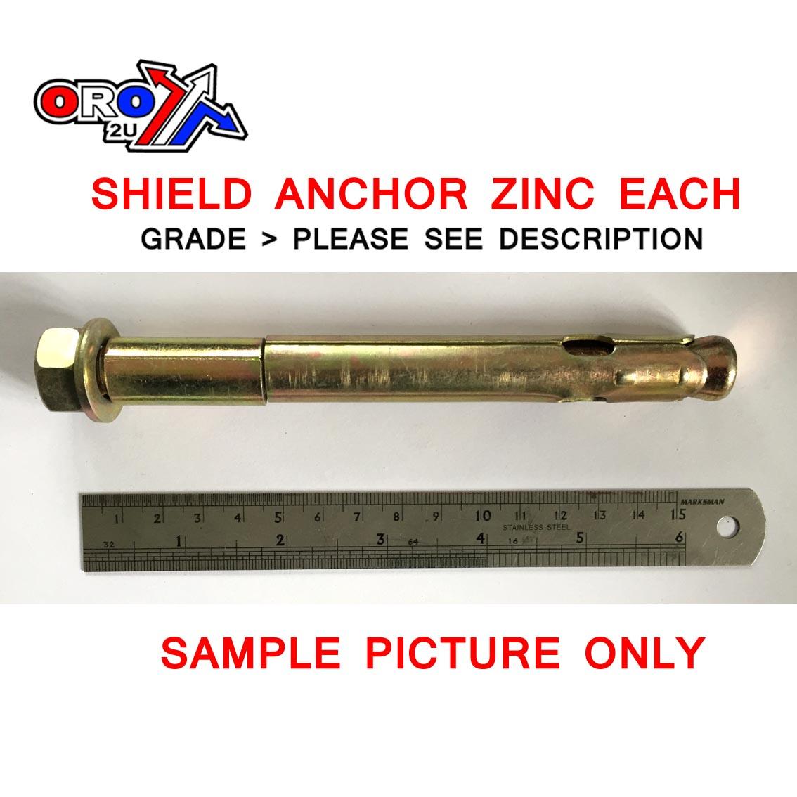 Tag-z M12 Shield Anchor Zinc Each
