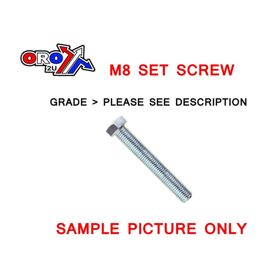 Tag-z M8x100 Set Screw Hex Bzp Each