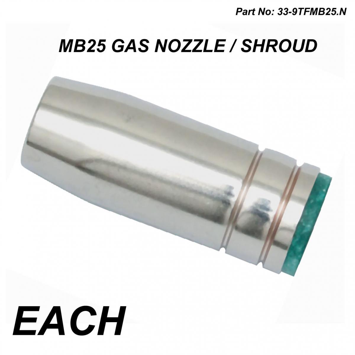 Tag-z MB25 Gas Nozzle Shroud Id 15mm X Od 22mm X L 57.60mm