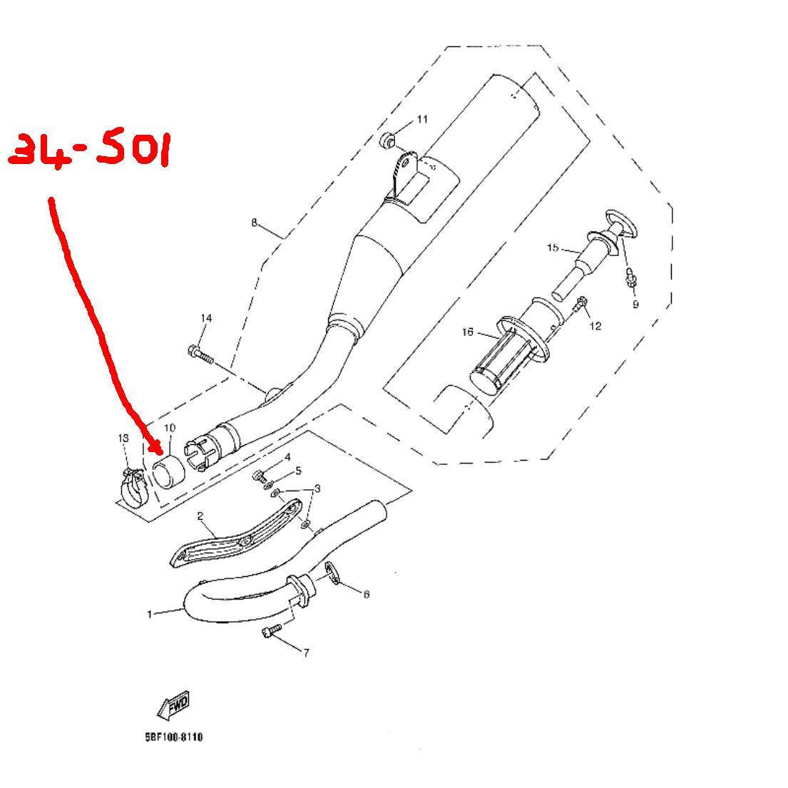 Dirt Racing Exhaust Gasket 3gw-14714-00-00, MX-02151 48.6x40.7x35.3mm, YZ426F 2000-2002, WR400F 1998-2000, YZ400F 1998-1999, WR426F 2001-2002, WR450F 2003, SR500