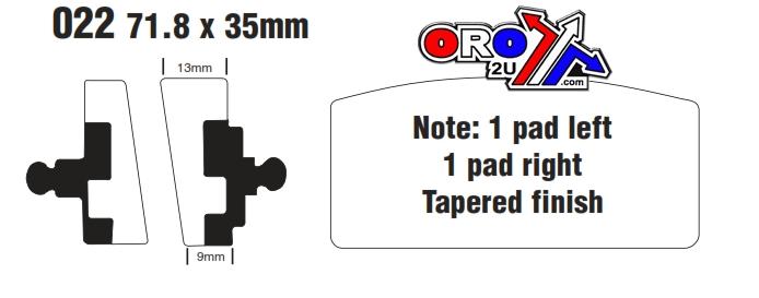 EBC Brake Pads Disc Semi-metal, Ebc FA022 / Fa22bmw