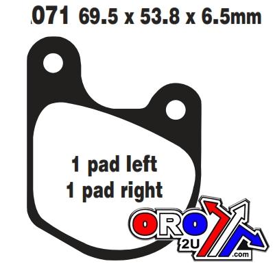 EBC Brake Pads Std Semi-metal, Ebc FA071, Harly-davidson