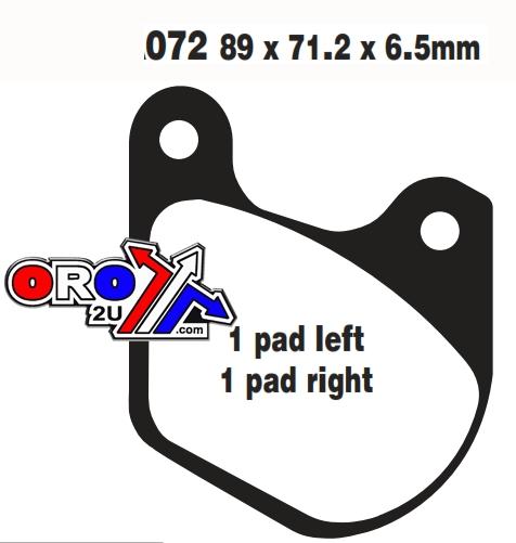 EBC Brake Pads Std Semi-metal, Ebc FA072, Harley Davidson