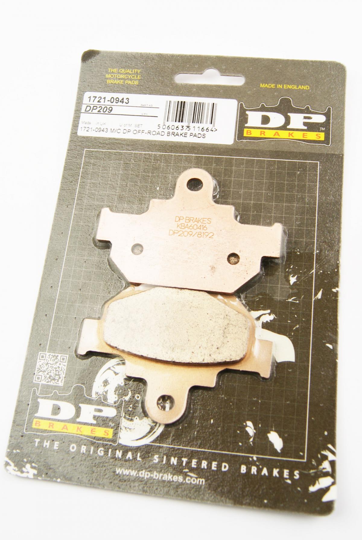 DP Brakes Brake Pads Sintered Dp Brakes, DP209 Premium 41-209.h.dp, 39-106/2