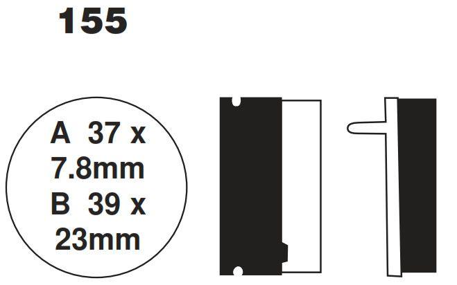 EBC Brake Pads Std Kevlar Organic, Ebc FA155 Semi-metal Black