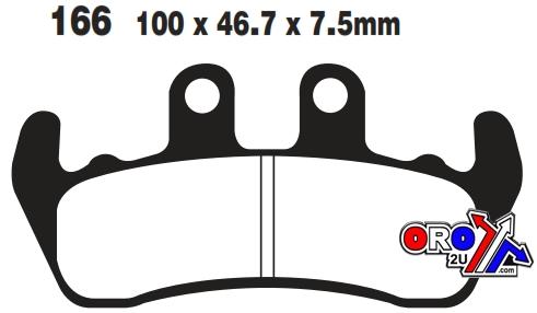 EBC Brake Pads Std Kevlar Organic, Ebc FA166 Semi-metal Black