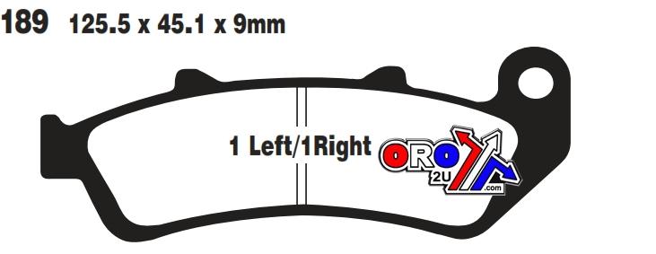 EBC Brake Pads Std Kevlar Organic, FA189 Ebc Black Scooter