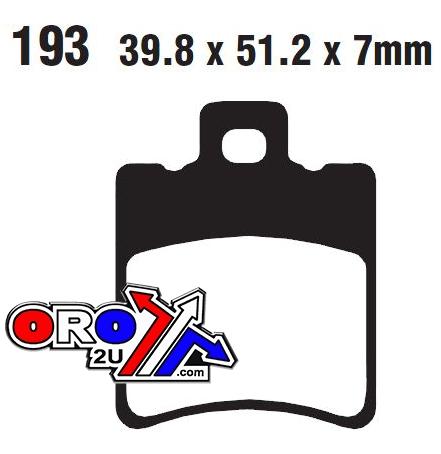 EBC Brake Pads Std Scooter Organic, Ebc SFA193, Kevlar Back