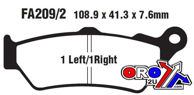 EBC Brake Pads FA209/2 Ebc, Ebc FA209/2