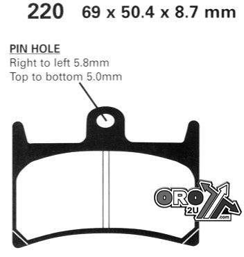 EBC Brake Pads Std Kevlar Organic, Ebc FA220 Black