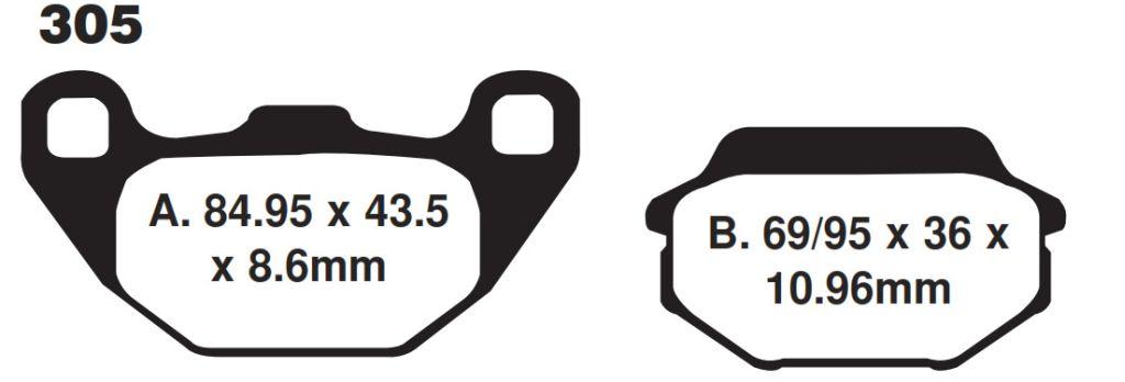 EBC Brake Pads Std Kevlar Organic, Ebc FA305 Black