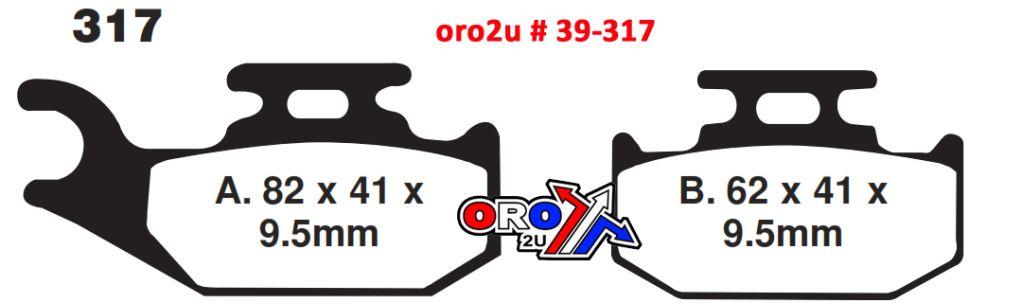 EBC Brake Pads Sintered Metal, Ebc FA317R Gold Hard, 39-317