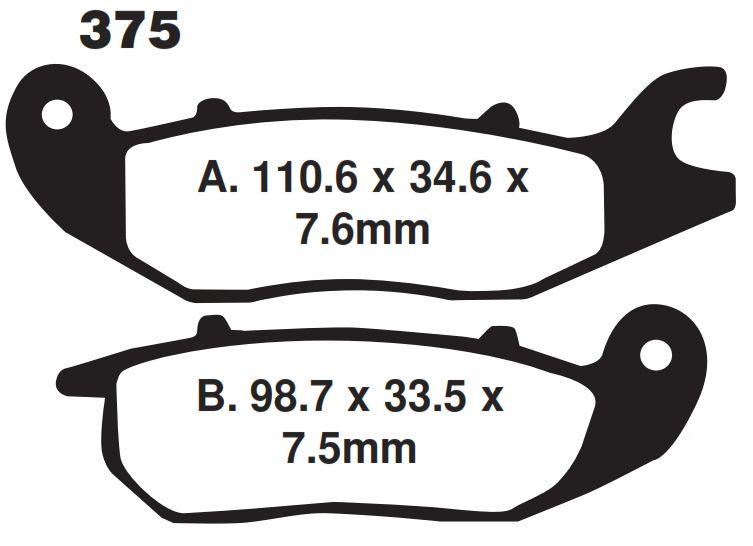 EBC Brake Pads Ebc FA375 Kevlar, [SFA375]