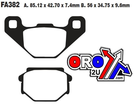 EBC Brake Pads Std Semi-metal, Ebc FA382, 39-382