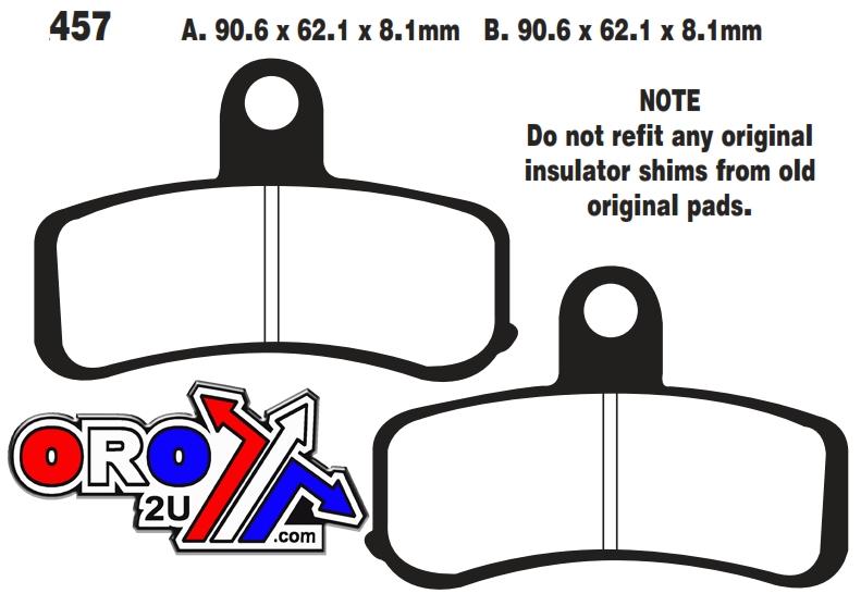 EBC Brake Pads Sintered Metal, Ebc FA457HH Gold, Harley Davidson