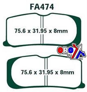 EBC Brake Pads Std Kevlar Organic, Ebc FA474 Semi Metal, 39-474