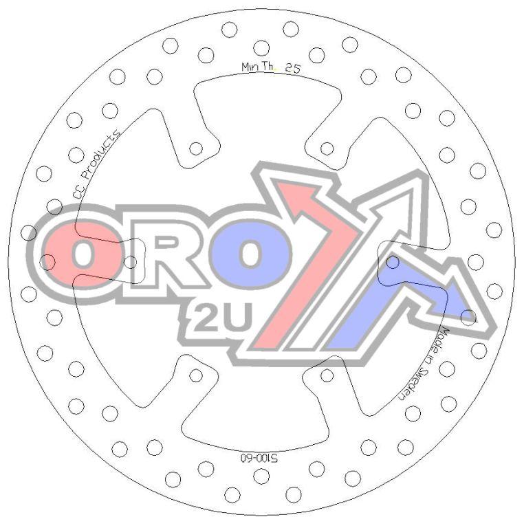 CC Products Disc Brake Front Husqvarna, Cross-center Product 5100-060, Husaberg, Gas Gas Pampera