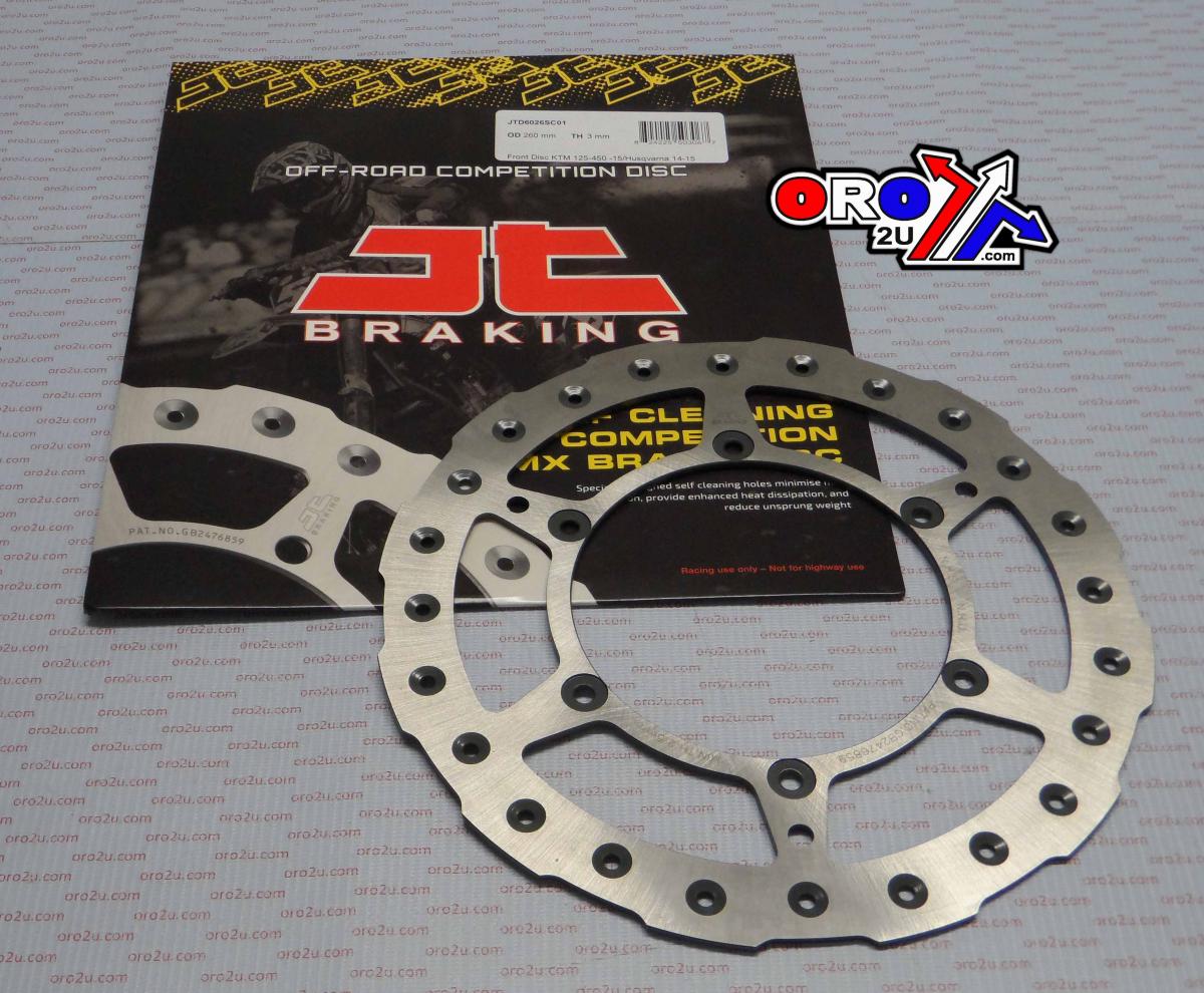 JT Disc Brake Front KTM, No Speedo Hole, Jt, Jtd6026sc01 SX, SX-F, EXC, Self-cleaning Holes