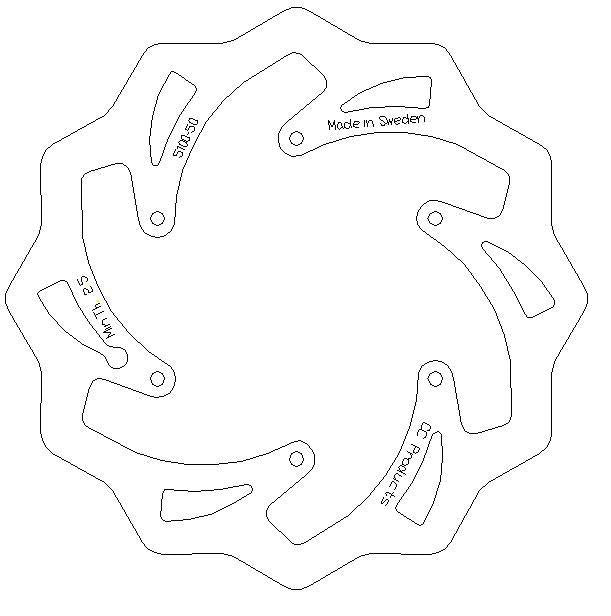 CC Products Disc Brake Front KTM Husq, with Speedo Hole, Cc, Cross-center Product 5100-050 [made in Sweden]