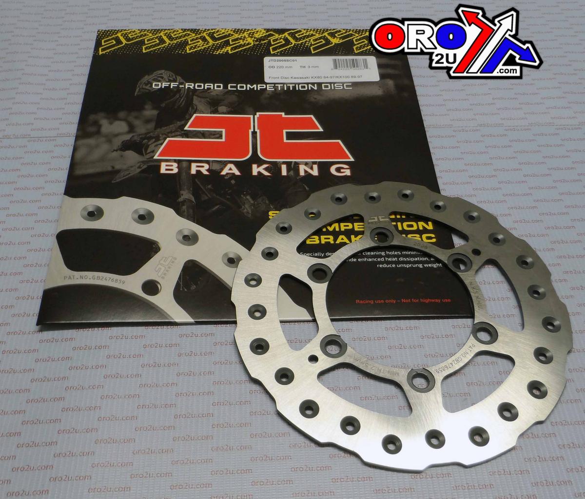 JT Disc Brake Front KX80 KX100 Jt, Jtd2005sc01 Kawasaki, Self-cleaning Holes