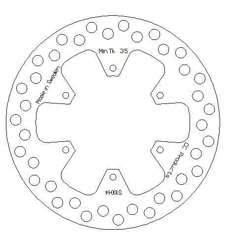 CC Products Disc Brake Front KX80 KX100, Cross-center 5100-014