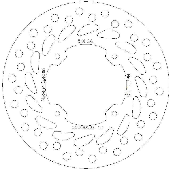 CC Products Disc Brake Front CR80 85 Round, Cross-center Products 5100-26