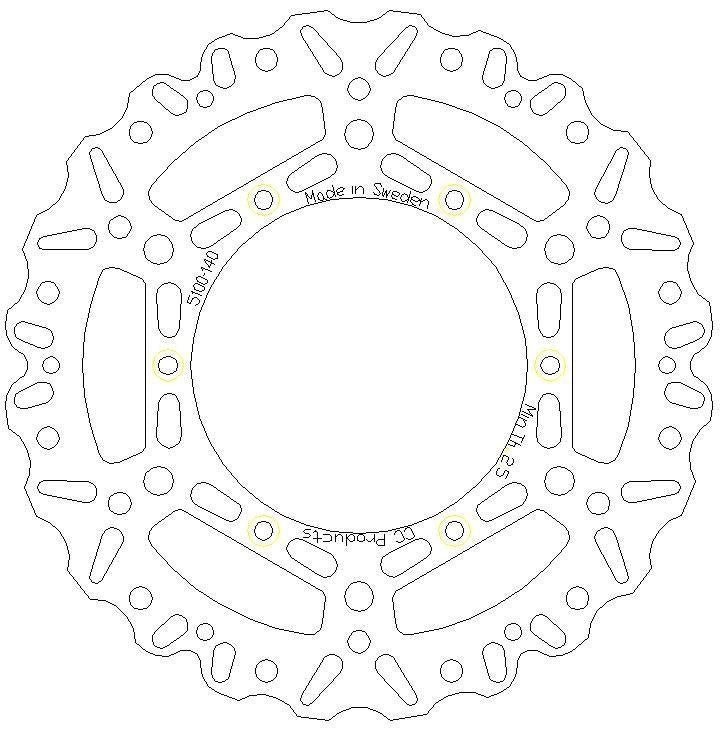 CC Products Disc Brake Front YZ YZF Wrf, Cross-center Product 5100-140