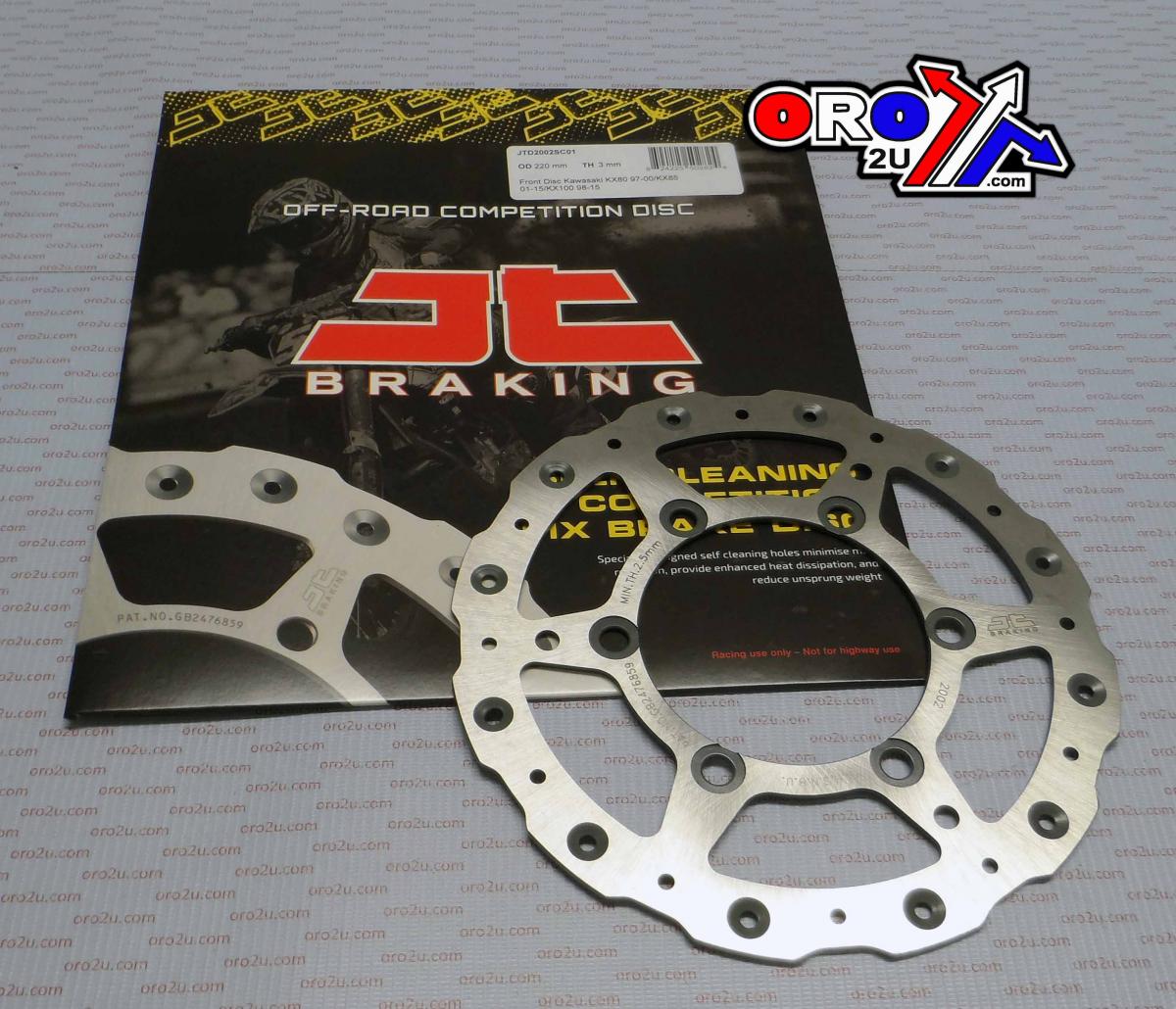JT Disc Brake Front KX80 KX85 Jt, Jtd2002sc01 Kawasaki, Self-cleaning Holes