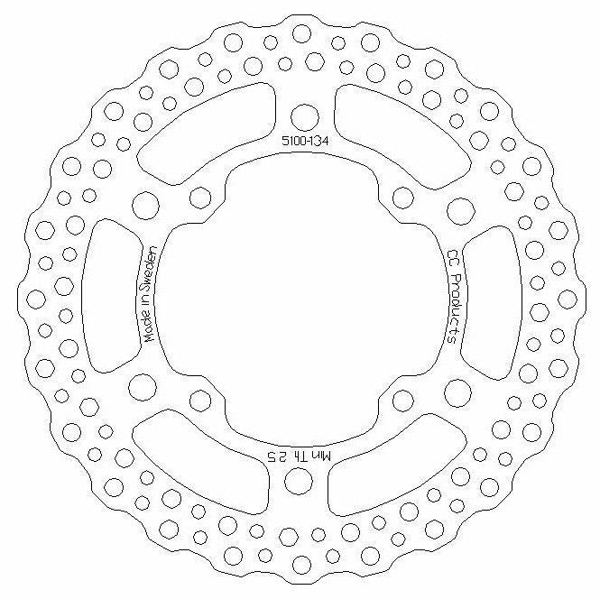 CC Products Disc Brake Front KX KXF Round, Cross-center Product 5100-134