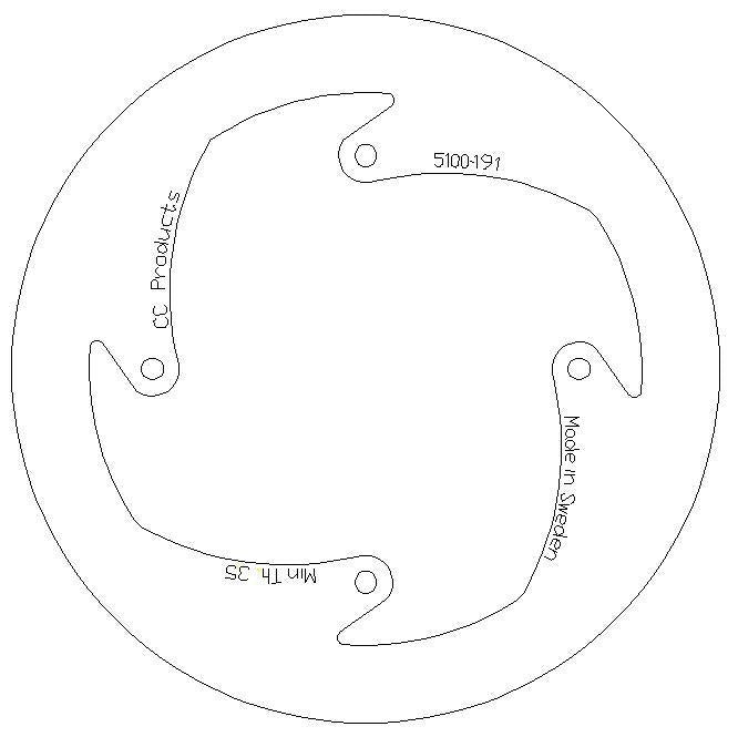 CC Products Disc Brake Rear KTM85 Solid, Cross-center Product 5100-191, 40-128.cc.solid 47010060500