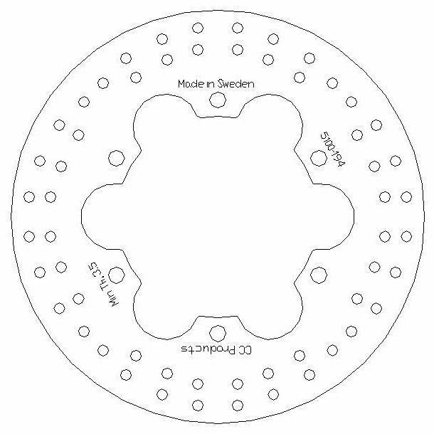CC Products Disc Brake Front Hva 85-86, Cross-center Product 5100-194, Husqvarna All 1985-1986
