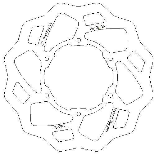 CC Products Disc Brake Front Gasgas Wave, Cross-center 5100-080