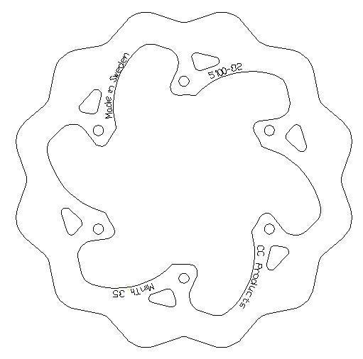 CC Products Disc Brake Rear Gasgas 95-on, Cross-center Product 5100-082, 40-171.wave