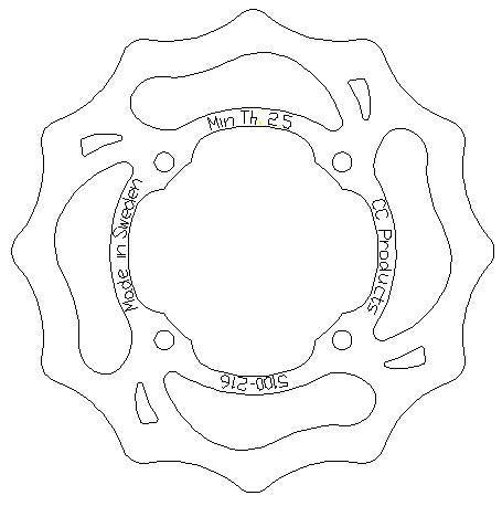 CC Products Disc Brake Front KTM50SX Wave, Cross-center 5100-216