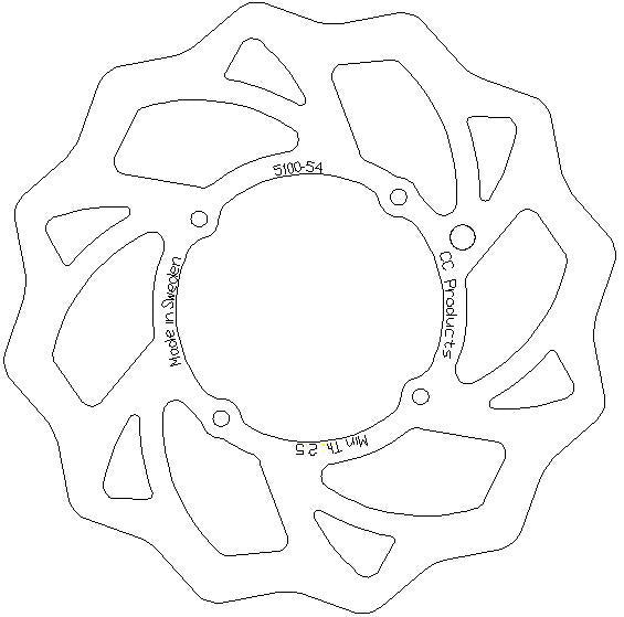 CC Products Disc Brake Front SX TC 85 KTM, Cross Center 5100-054, 47209060000