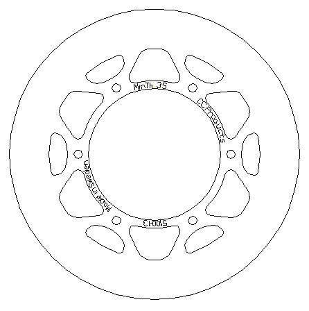 CC Products Disc Brake Rear KX Kdx Solid, Cross-center 5100-013 Sold