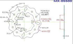 Psychic Disc Brake Rear CR80 CR85 Wave, Psychic MX-05500w Honda