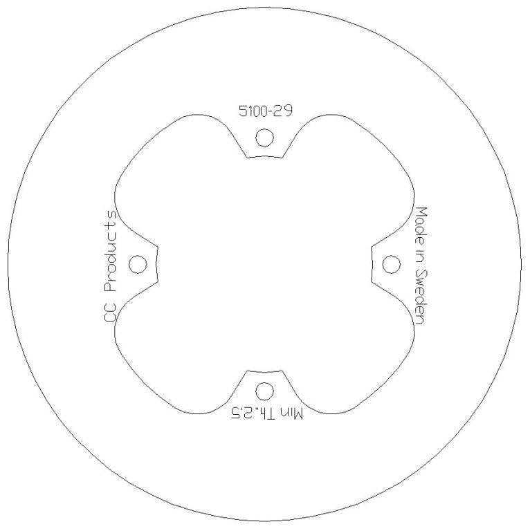 CC Products Disc Brake Rear CR80 85 Solid, Cross-center 5100-29 CRF150