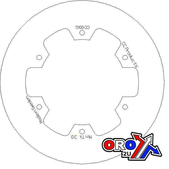 CC Products Disc Brake Rear YZ WR Solid, Cross-center Products 5100-033