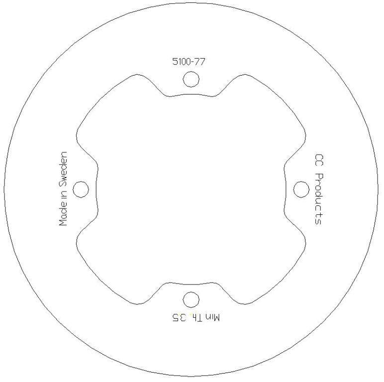 CC Products Disc Brake Rear Husq Solid, Cross-center Product 5100-77