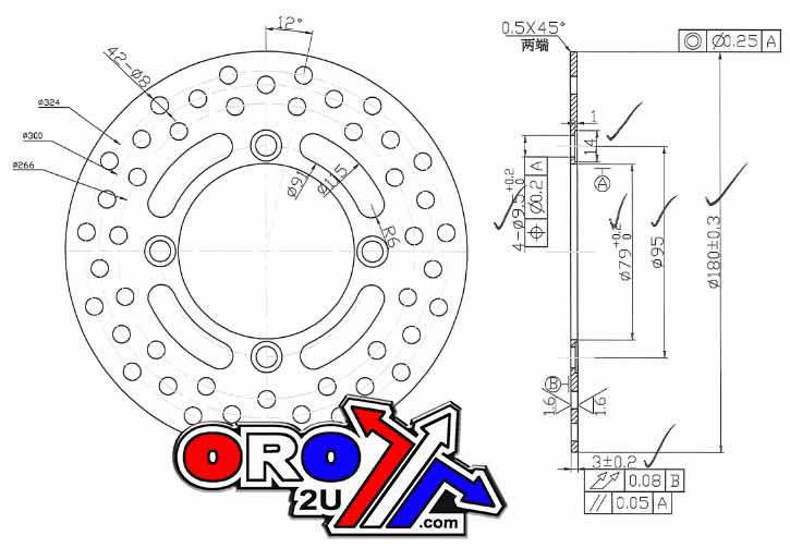 MTX Parts Disc Brake Front / Rear Kawasaki KX65 KX60 65 MDS268