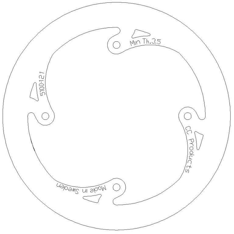 CC Products Disc Brake Rear KTM85 Solid Cc, Cross-center Product 5100-121