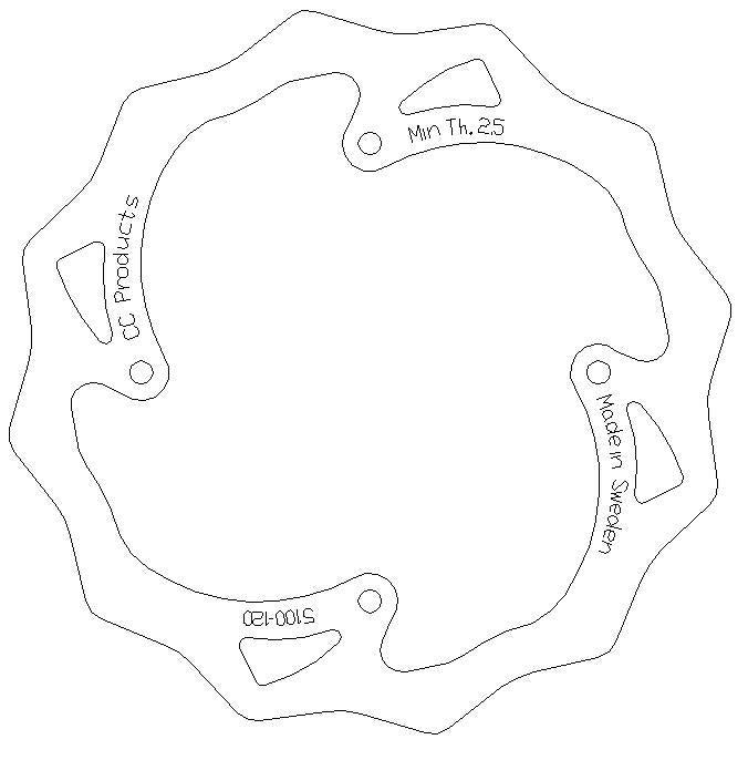 CC Products Disc Brake Rear KTM85 Round Cc, Cross-center Product 5100-120