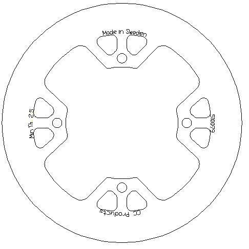 CC Products Disc Brake Rear Husky TC 4-st, Cross-center Product 5100-79