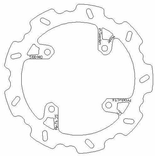 CC Products Disc Brake Rear Beta 250 450, Cross-center Product 5100-148