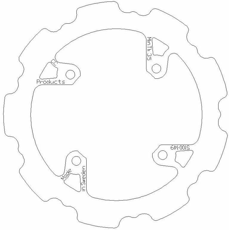 CC Products Disc Brake Rear Beta Solid, Cross-center Product 5100-149