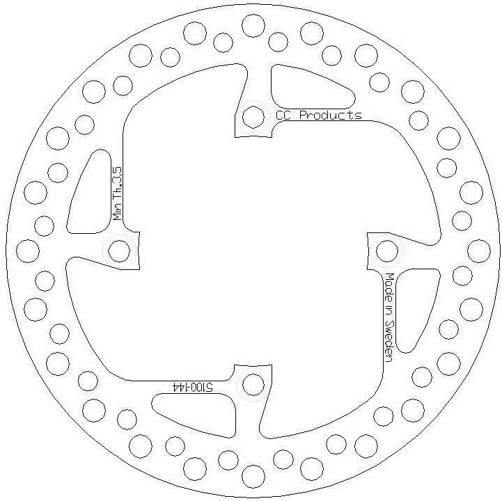 CC Products Disc Brake Rear Sherco 04-12, Cross-center Product 5100-144