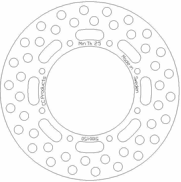 CC Products Disc Brake Rear KX125 250 86-8, Cross-center Product 5100-150