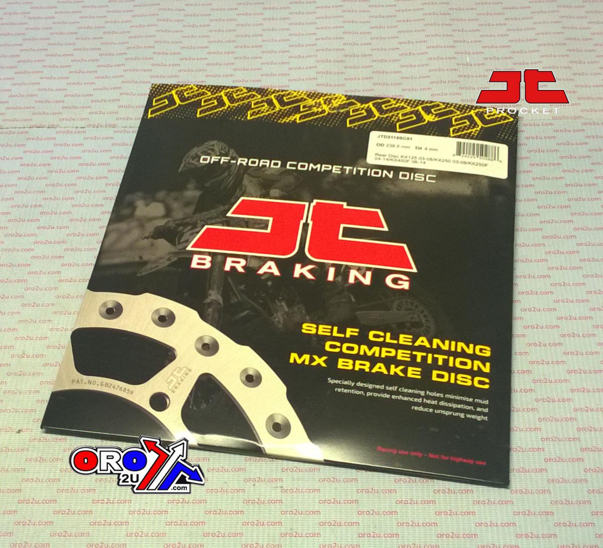 JT Disc Brake Rear KX KXF Jt, Jtd2115sc01 Kawasaki, Self-cleaning Holes