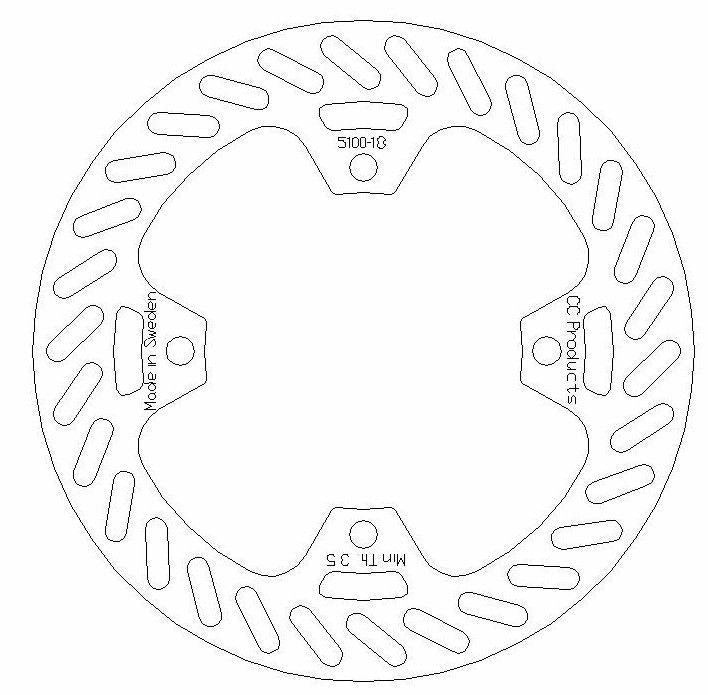 CC Products Disc Brake Rear KX KXF Round, Cross-center 5100-018